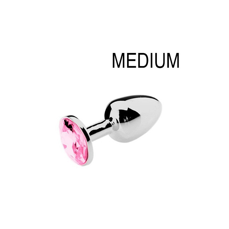 Generique Plug Bijou Strass Rose - MEDIUM 7 x 3.4cm